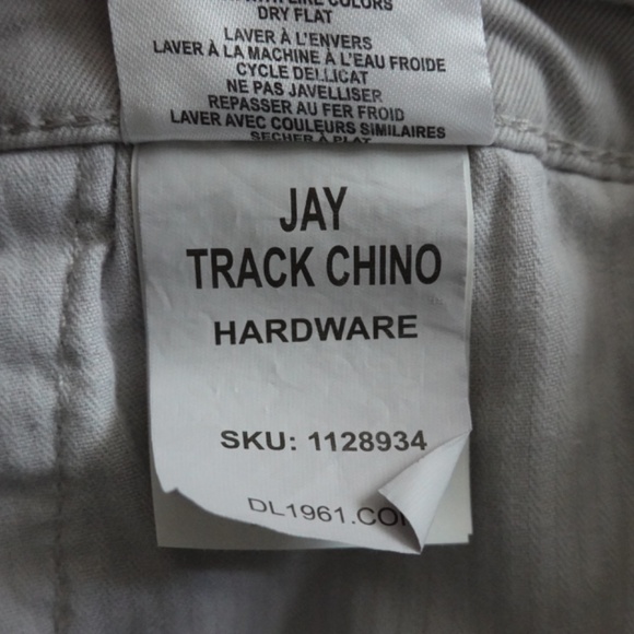 DL1961 96% Cotton Blend Stretch Grey Chino Men's Pants Size 34 NWT - Picture 8 of 9